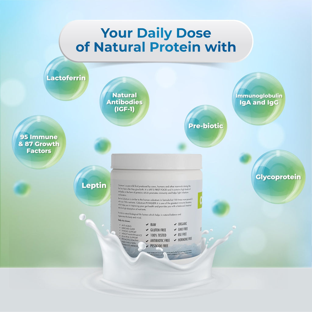 WELLNESS EXTRACT Bovine Colostrum Powder Rich in Protein & Lactoferrin- The True Certified Supplement for Immune Support, Gut Health, Muscle Growth - 150g - TrustMedUSA
