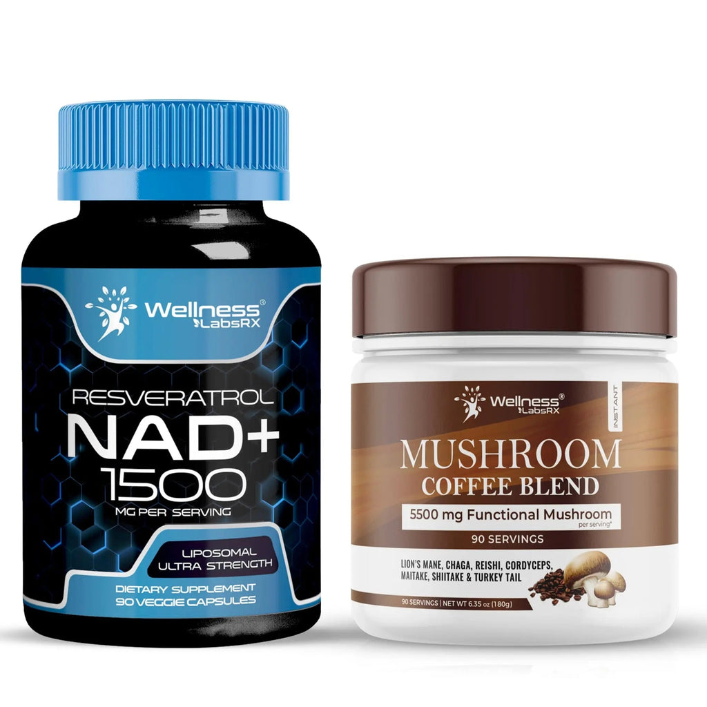 WELLNESS LABSRX NAD+ Supplement Capsules 1500mg - Mushroom Coffee Blend | Bundle - TrustMedUSA