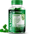 WELLNESS LABSRX Sea Moss Gummies, 3200mg Irish Sea Moss Mixed Berry Flavor with Maximum Potency Bladderwrack and Burdock Root - Supports Skin, Energy and Immunity - 90 Count - TrustMedUSA