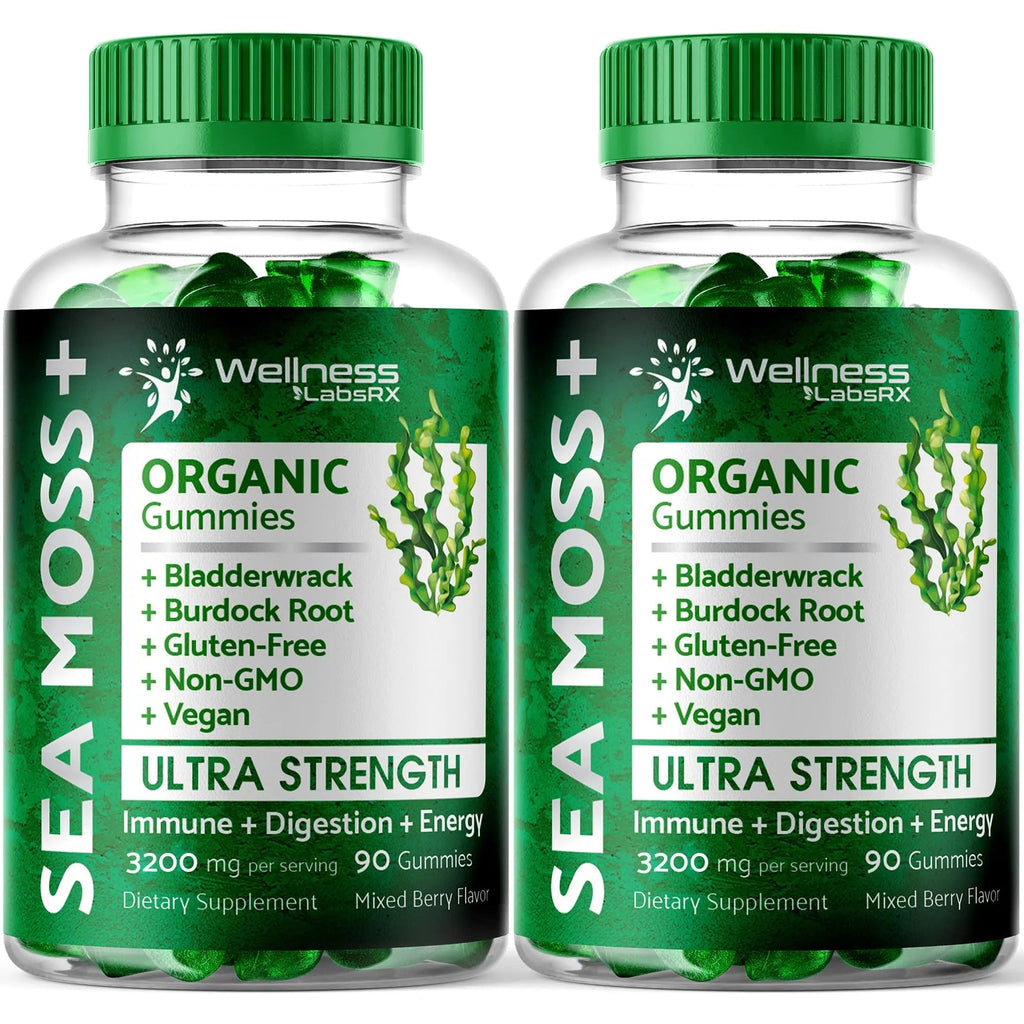 WELLNESS LABSRX Sea Moss Gummies, 3200mg Organic Seamoss, Irish Sea Moss - TrustMedUSA