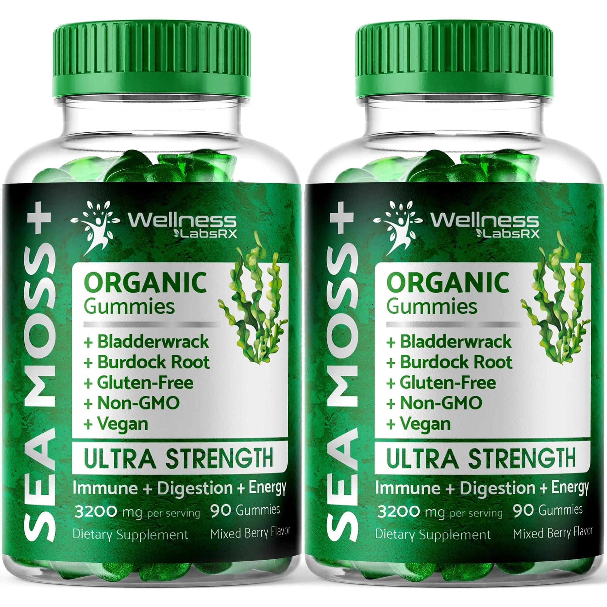 WELLNESS LABSRX Sea Moss Gummies, 3200mg Organic Seamoss, Irish Sea Moss - TrustMedUSA