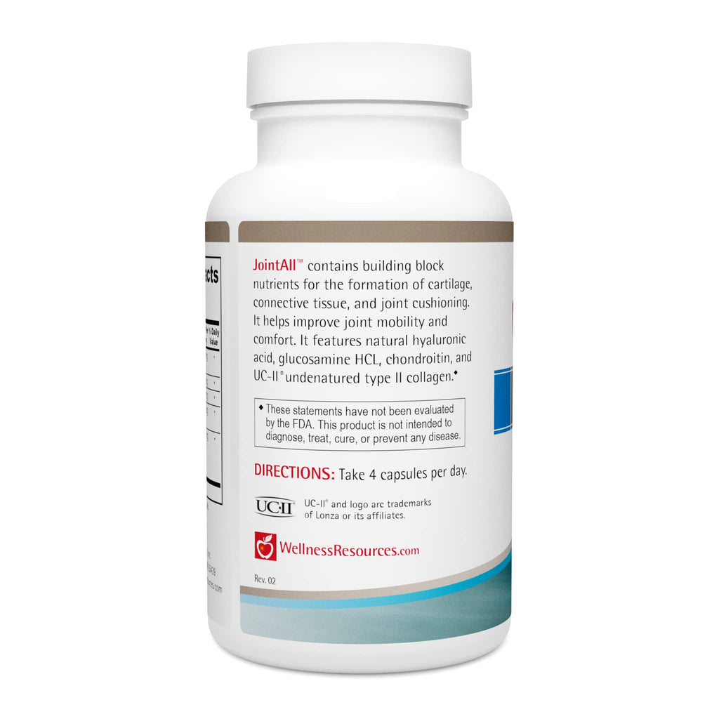Wellness Resources JointAll - Joint Support Supplement with Natural Hyaluronic Acid, UC-II Collagen, Glucosamine, Chondroitin for Joint Strength and Comfort (120 Capsules) … - TrustMedUSA