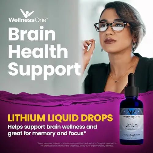 WellnessOne Liquid Lithium Supplements - Ionic Lithium Supplement Liquid - TrustMedUSA