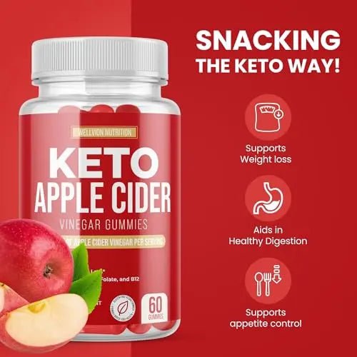 Wellvion Keto ACV Gummies for Weight Loss Support - Advanced Formula (1000mg) - TrustMedUSA