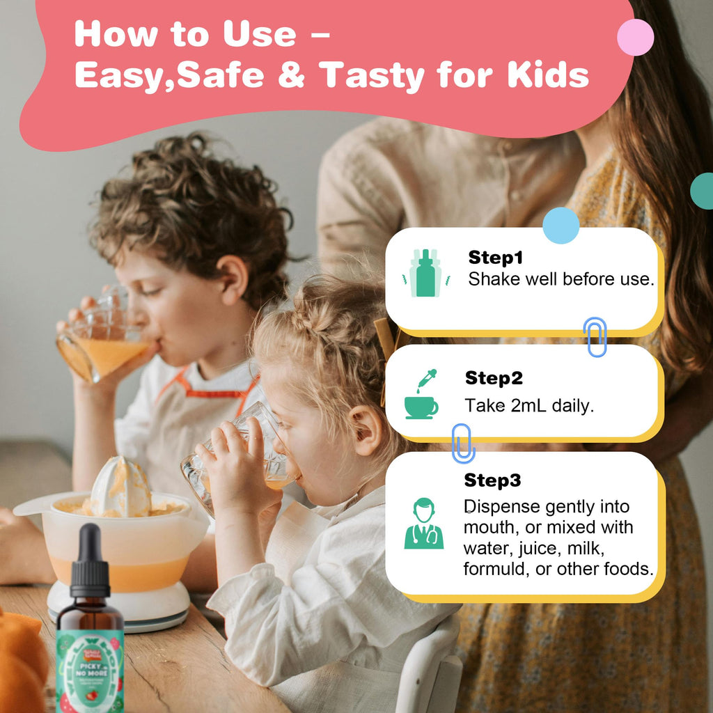 Well&Whole Sulforaphane Kids Liquid Supplement – Pick No More Broccoli Sprout Extract Drops, Hidden Greens for Picky Eaters, Daily Nutrition Support, Sugar-Free, Vegan, 60mL - TrustMedUSA