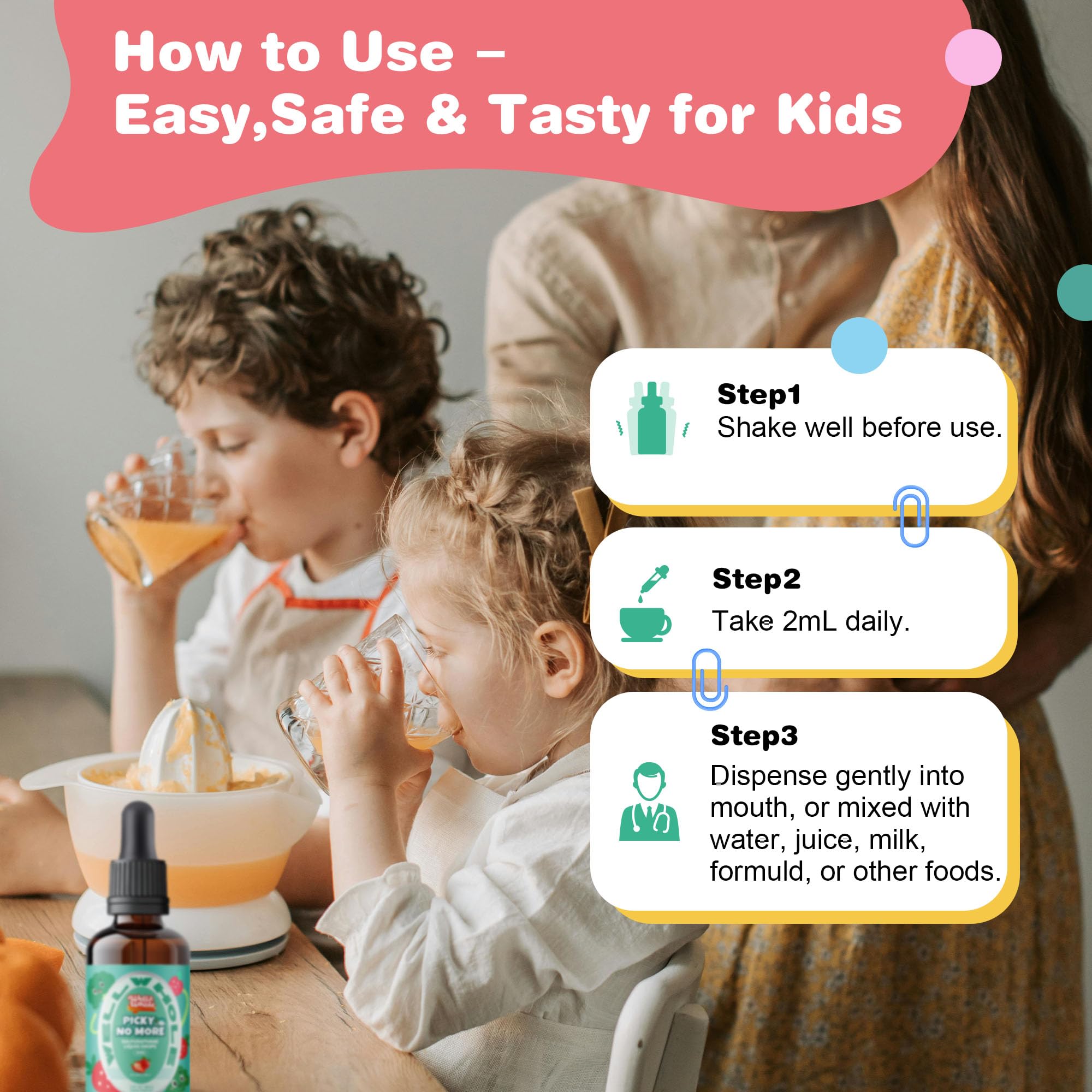 Well&Whole Sulforaphane Kids Liquid Supplement – Pick No More Broccoli Sprout Extract Drops, Hidden Greens for Picky Eaters, Daily Nutrition Support, Sugar-Free, Vegan, 60mL - TrustMedUSA