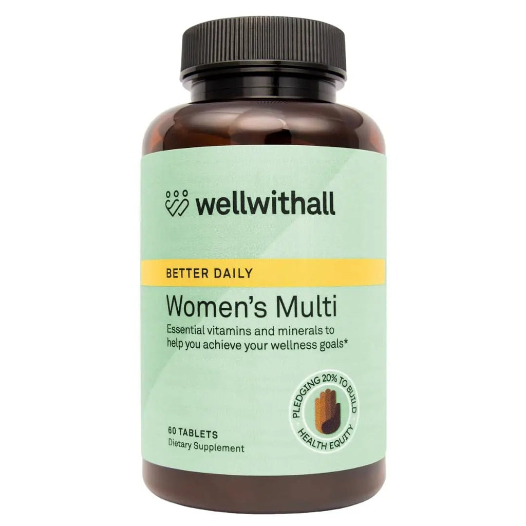 WellWithAll Women’s Multivitamin | Daily Supplement with Essential Vitamins, Minerals & Iron | Supports Immunity, Heart Health, Bone Health, Energy & Mood | Major Allergen - Free | 60 Tablets - TrustMedUSA