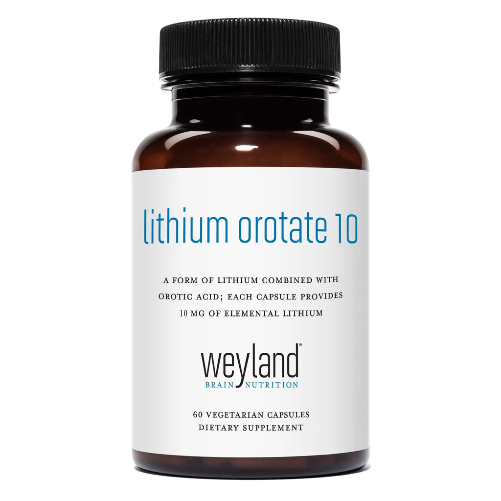 Weyland Brain Nutrition: Lithium Orotate 10mg (1 Bottle), 60 Vegetarian - TrustMedUSA