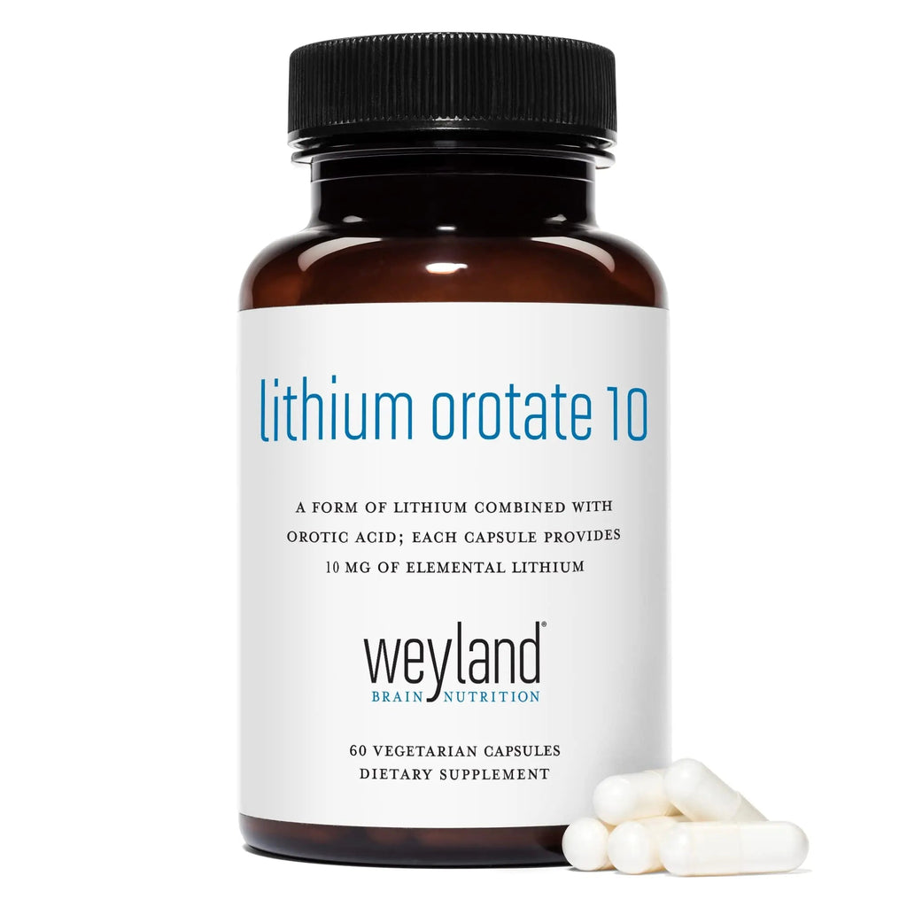 Weyland Brain Nutrition: Lithium Orotate 10mg (1 Bottle), 60 Vegetarian - TrustMedUSA