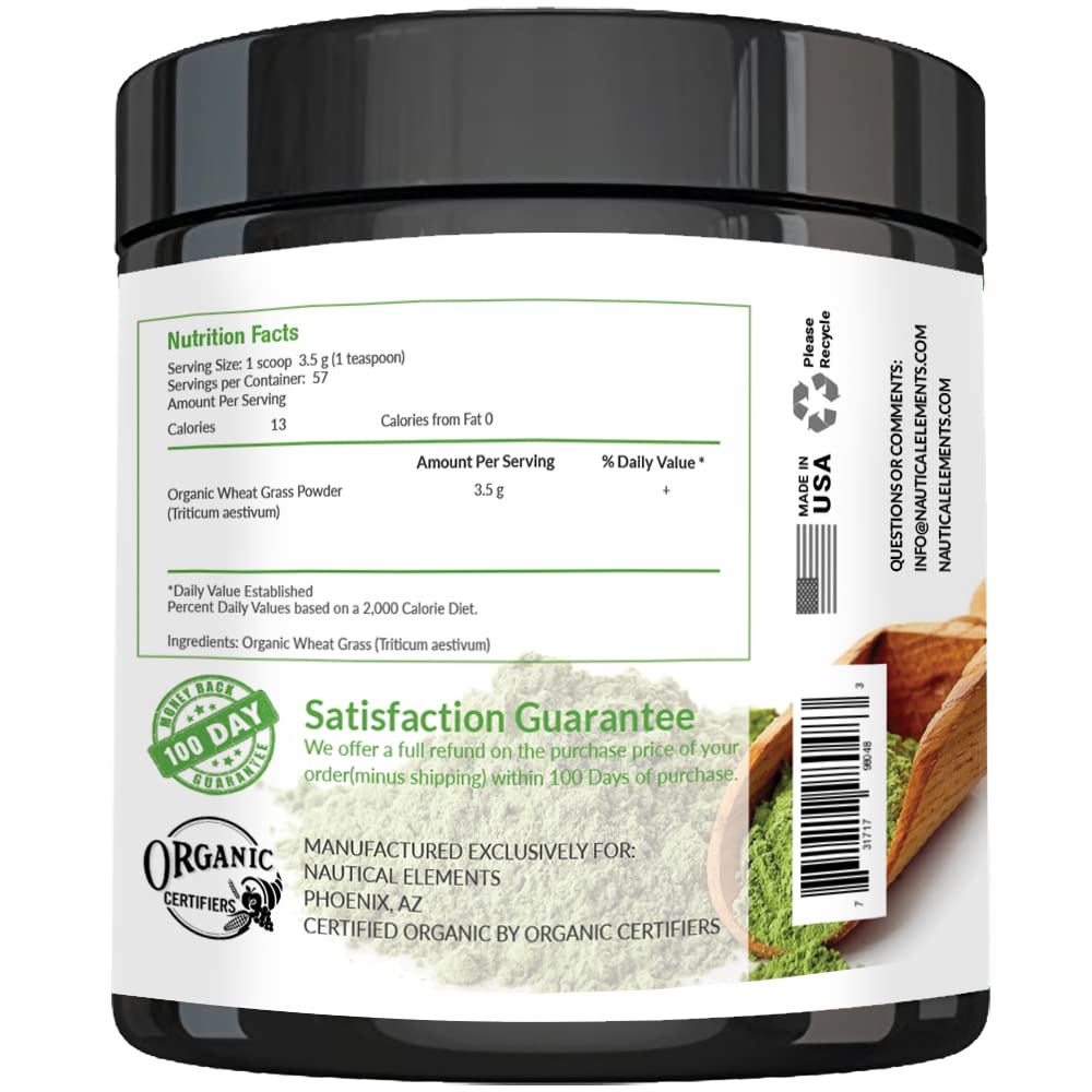 Wheatgrass Powder - USDA Certified Organic Wheat Grass Powder That Is Rich In Essential Amino Acids, Chlorophyll, Antioxidants, Fatty Acids, Minerals & Vitamins - US Grown - Vegan & Non-GMO Superfoods - TrustMedUSA