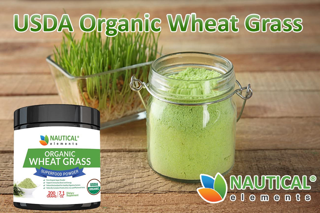 Wheatgrass Powder - USDA Certified Organic Wheat Grass Powder That Is Rich In Essential Amino Acids, Chlorophyll, Antioxidants, Fatty Acids, Minerals & Vitamins - US Grown - Vegan & Non-GMO Superfoods - TrustMedUSA