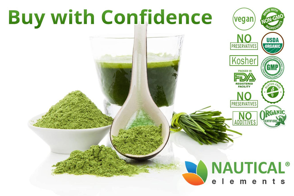 Wheatgrass Powder - USDA Certified Organic Wheat Grass Powder That Is Rich In Essential Amino Acids, Chlorophyll, Antioxidants, Fatty Acids, Minerals & Vitamins - US Grown - Vegan & Non-GMO Superfoods - TrustMedUSA