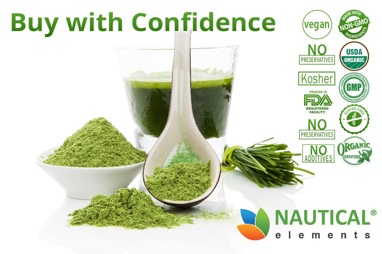 Wheatgrass Powder - USDA Certified Organic Wheat Grass Powder That Is Rich In Essential Amino Acids, Chlorophyll, Antioxidants, Fatty Acids, Minerals & Vitamins - US Grown - Vegan & Non-GMO Superfoods - TrustMedUSA