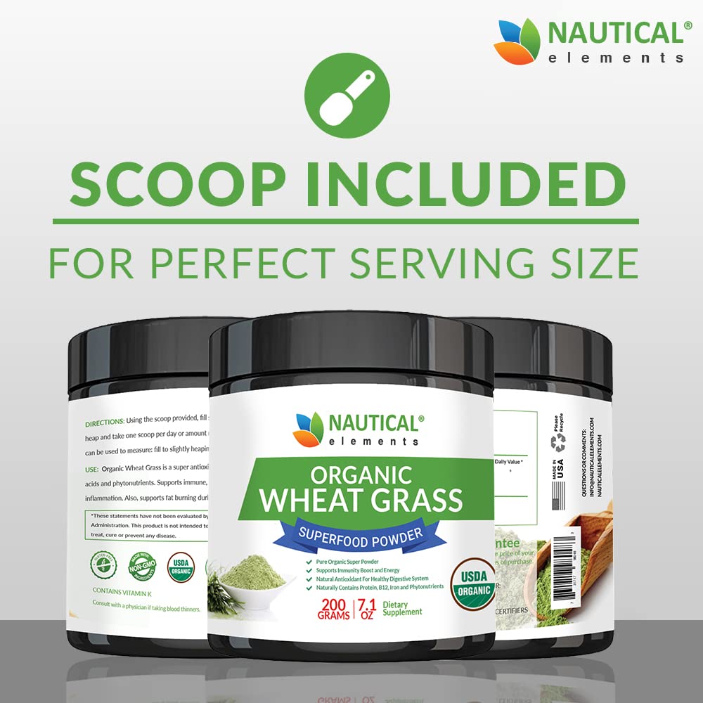 Wheatgrass Powder - USDA Certified Organic Wheat Grass Powder That Is Rich In Essential Amino Acids, Chlorophyll, Antioxidants, Fatty Acids, Minerals & Vitamins - US Grown - Vegan & Non-GMO Superfoods - TrustMedUSA