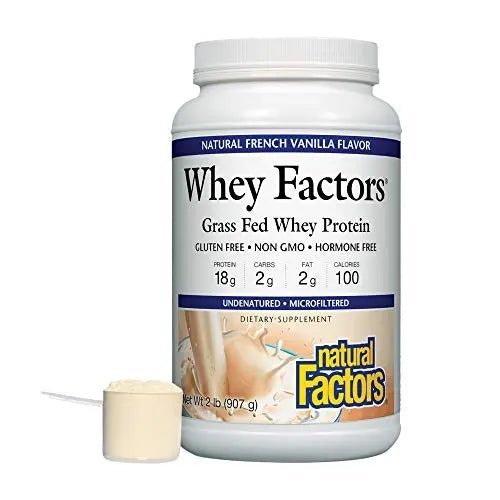 Whey Factors by Natural Factors, Grass Fed Whey Protein Concentrate, Aids Muscle - TrustMedUSA