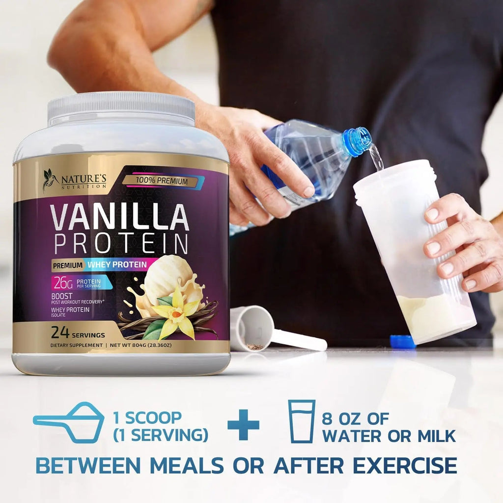 Whey Protein Powder 26g - Vanilla Ice Cream Whey Isolate Protein for Muscle Growth - TrustMedUSA