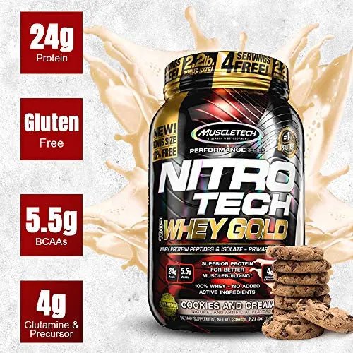 Whey Protein Powder - MuscleTech Nitro-Tech Whey Gold Protein Powder - TrustMedUSA