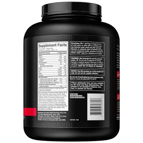 Whey Protein Powder, MuscleTech Nitro-Tech Whey Protein Isolate & Peptides, Protein - TrustMedUSA