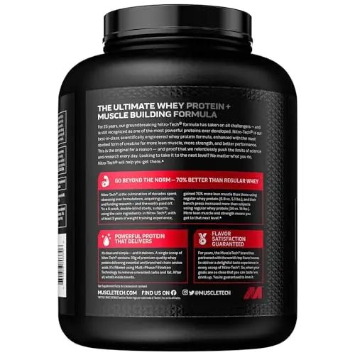 Whey Protein Powder, MuscleTech Nitro-Tech Whey Protein Isolate & Peptides, Protein - TrustMedUSA
