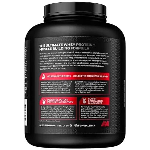 Whey Protein Powder, MuscleTech Nitro-Tech Whey Protein Isolate & Peptides, Protein - TrustMedUSA