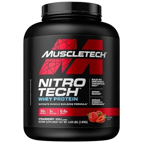 Whey Protein Powder, MuscleTech Nitro-Tech Whey Protein Isolate & Peptides, Protein - TrustMedUSA