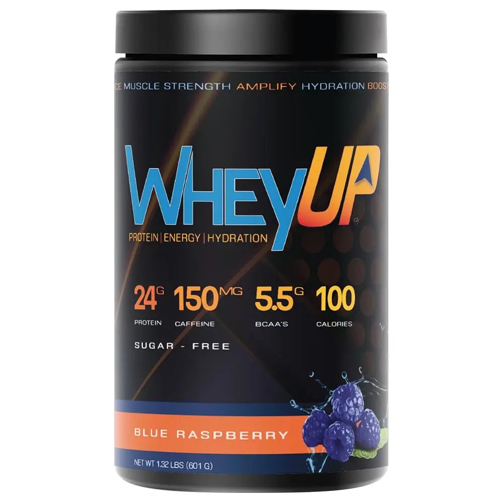 WheyUP Clear Whey Isolate Protein Powder, Blue Raspberry - 150mg Caffeine - 20 Servings - TrustMedUSA