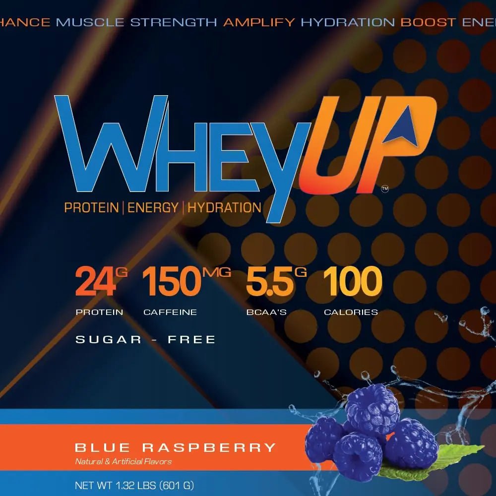 WheyUP Clear Whey Isolate Protein Powder, Blue Raspberry - 150mg Caffeine - 20 Servings - TrustMedUSA