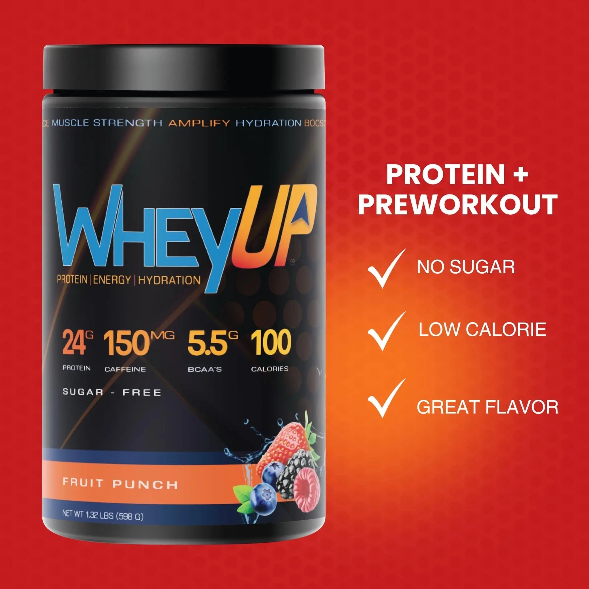 WheyUP Clear Whey Isolate Protein Powder, Blue Raspberry - 150mg Caffeine - 20 Servings - TrustMedUSA