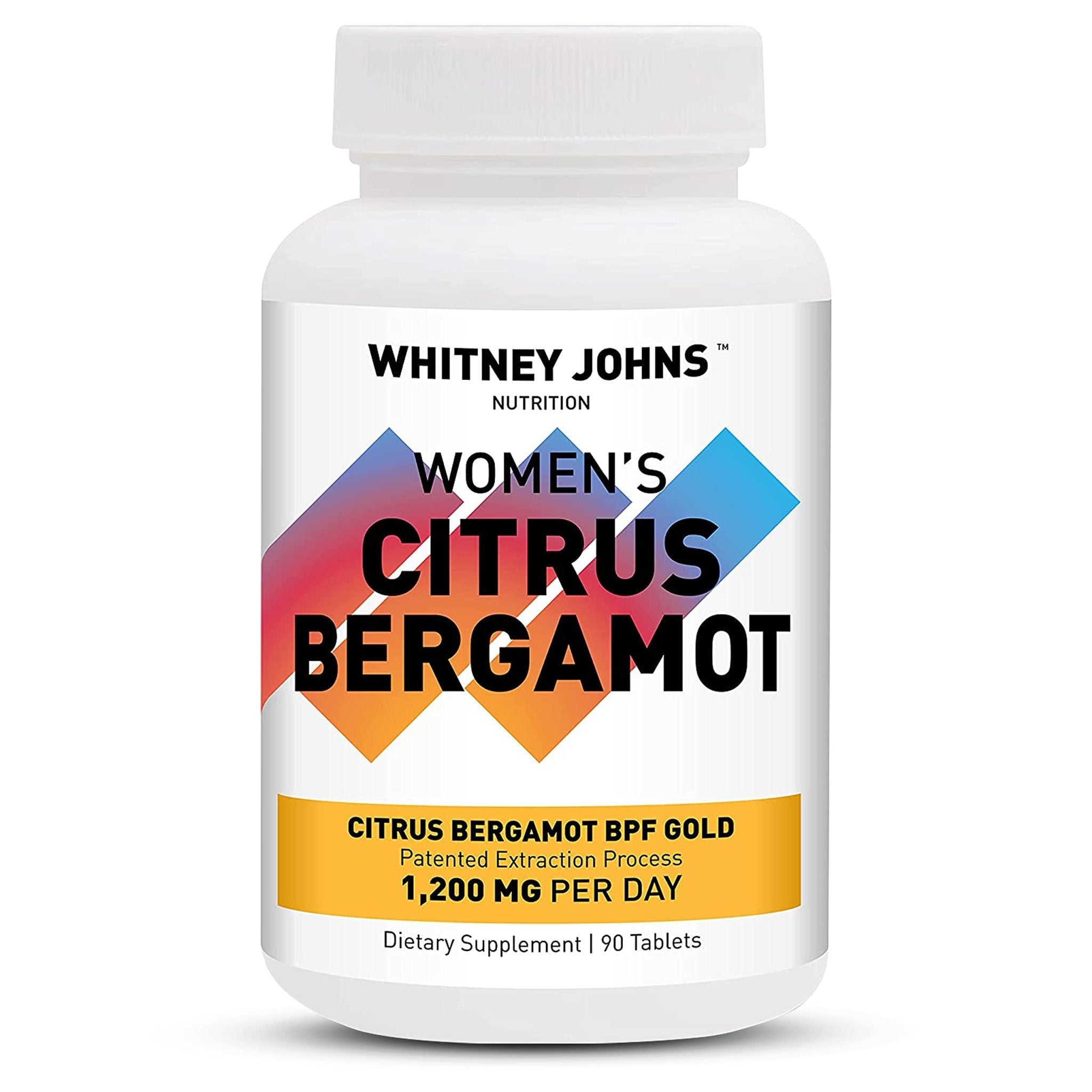 Whitney Johns Citrus Bergamot for Women, Clinically Tested Bergamot Supplement Specifically Formulated for Womens Health and Wellness, Antioxidant, 1200mg, 90 Tablets - TrustMedUSA