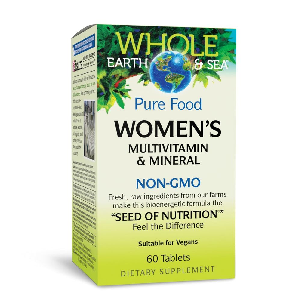 Whole Earth & Sea from Natural Factors, Women's Multivitamin & Mineral, Whole Food Supplement, Vegan, 60 tablets (30 servings) - TrustMedUSA