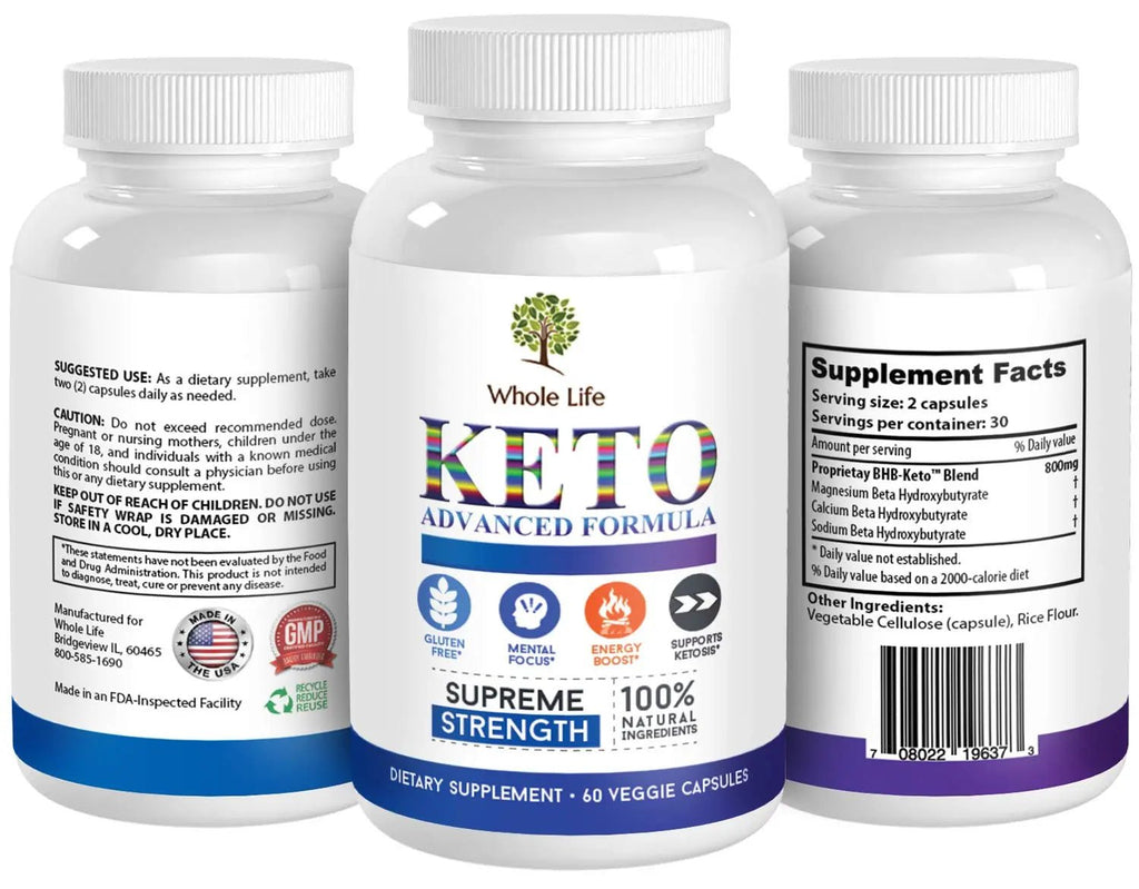 WHOLE LIFE Keto Advanced Formula Diet BHB Pills - Ketogenic All Natural, Support - TrustMedUSA