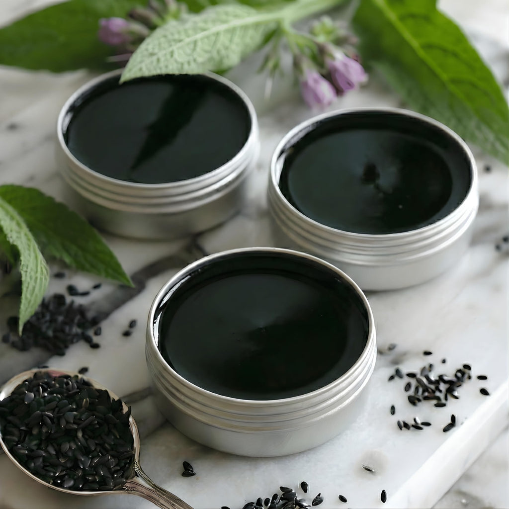 Wild Castle DNA Organics Black Seed Oil Comfrey Salve 2.3 oz – Organic Herbal Salve for Joint and Muscles & Tattoo Care. Balm for Soothing Relief. Handcrafted, Slow-Infused, No Chemical Fillers - TrustMedUSA