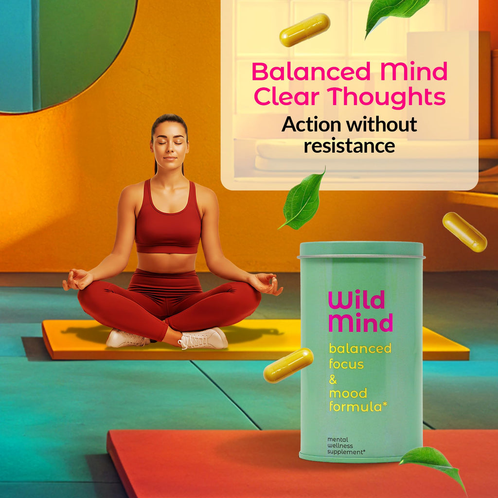 Wild Mind Mental Clarity Balanced Focus & Mood Support Supplement for Mental Wellness– 4-Ingredient Nootropic Brain Support for Calm & Energy – Vegan, 90 Capsules, 30-Day Supply - TrustMedUSA
