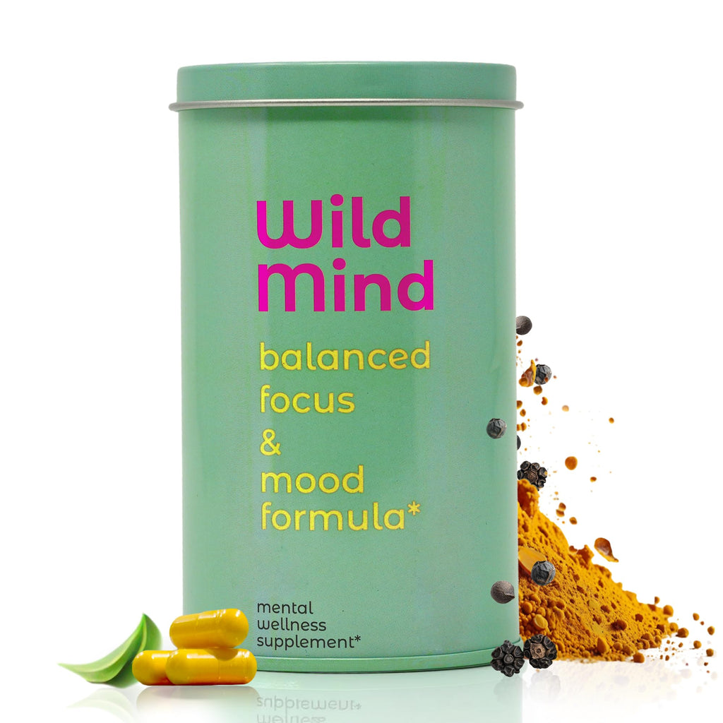 Wild Mind Mental Clarity Balanced Focus & Mood Support Supplement for Mental Wellness– 4-Ingredient Nootropic Brain Support for Calm & Energy – Vegan, 90 Capsules, 30-Day Supply - TrustMedUSA