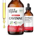 Wild & Organic Cayenne Pepper Tincture - Digestive Support with Capsaicin Extract - Cayenne Pepper Liquid Drops for Overall Well-Being - Unflavored, Vegan, Sugar & Alcohol-Free - 4 fl oz - TrustMedUSA