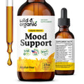 Wild & Organic Mood Support Drops - Good Mood Supplements w/Ashwagandha Root & Rhodiola Rosea - Natural Liquid Drops for Positive Energy - Calm and Relax Supplements for Women and Men - 2 oz - Maple Wellness Supplements