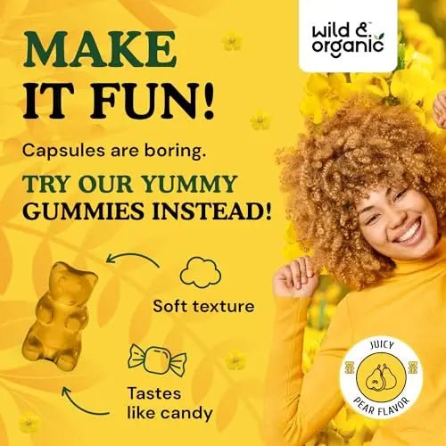 Wild & Organic Mullein Gummies - Daily Dietary Supplement for Respiratory, Digestive - TrustMedUSA