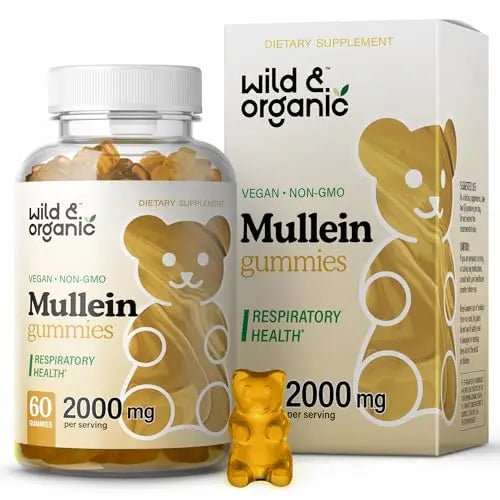 Wild & Organic Mullein Gummies - Daily Dietary Supplement for Respiratory, Digestive - TrustMedUSA