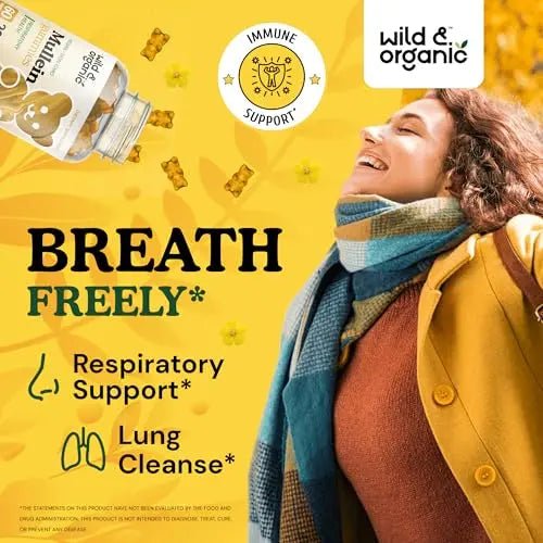 Wild & Organic Mullein Gummies - Daily Dietary Supplement for Respiratory, Digestive - TrustMedUSA