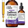 Wild & Organic Saffron Supplements 88.5 mg - Mood, Brain & Vision Support - Liquid Saffron Drops - Add to Tea - Crocus Sativus Herb Extract - Vegan, Sugar & Alcohol-Free Tincture - 2 fl oz - Maple Wellness Supplements