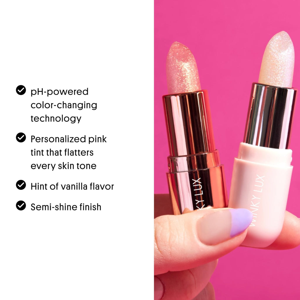Winky Lux Unicorn Glimmer Balm -Hydrating ph Lip Balm, Natural Pink Tint with pH Color Changing, Moisturize & Soften Lips While Leaving Sheer Pink Tint, with Vanilla Scent - TrustMedUSA