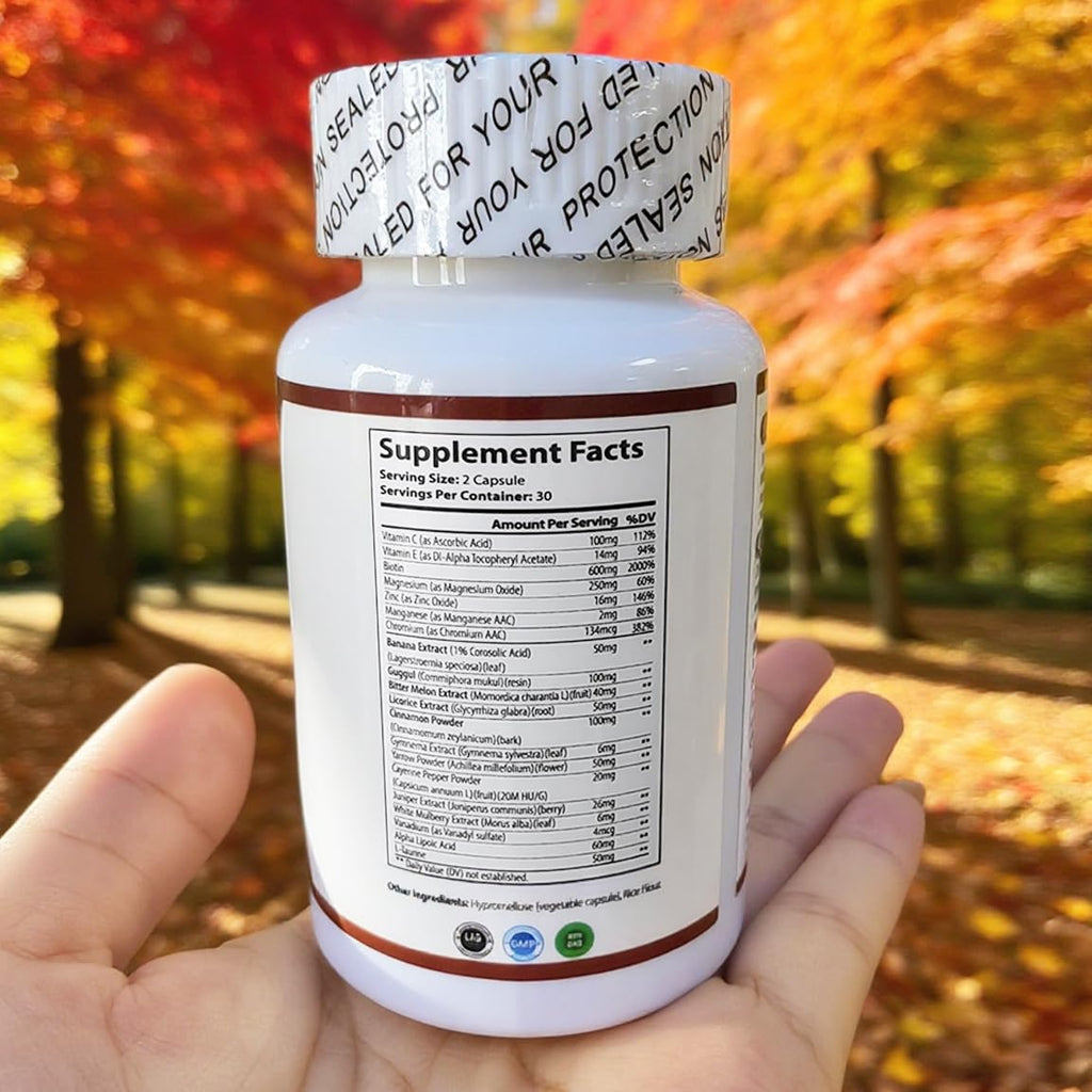 WINYEL Blood Sugar Complex Supplement - with Cinnamon, Bitter Melon, Chromium, Mulberry, Alpha Lipoic Acid, 60 Capsules - TrustMedUSA