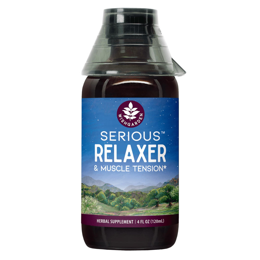 WishGarden Herbs Serious Relaxer, Liquid Herbal Muscle Relaxant with Wild Lettuce & Valerian Root, Eases Neck & Shoulder Tension, Tense Muscles, Muscle Spasms & Restless Legs, Non-GMO, Vegan, 4oz - TrustMedUSA