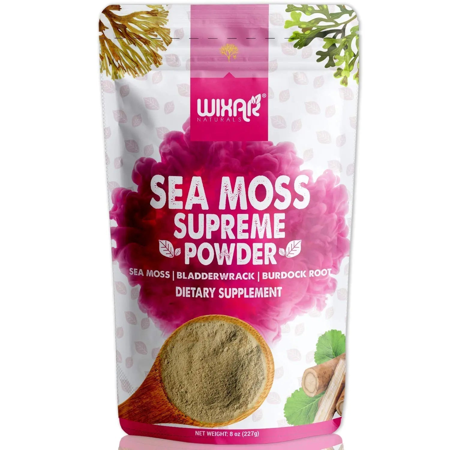 Wixar Wildcrafted Sea Moss Powder – (8 Ounces) – Natural Irish Sea Moss and Bladderwra - TrustMedUSA