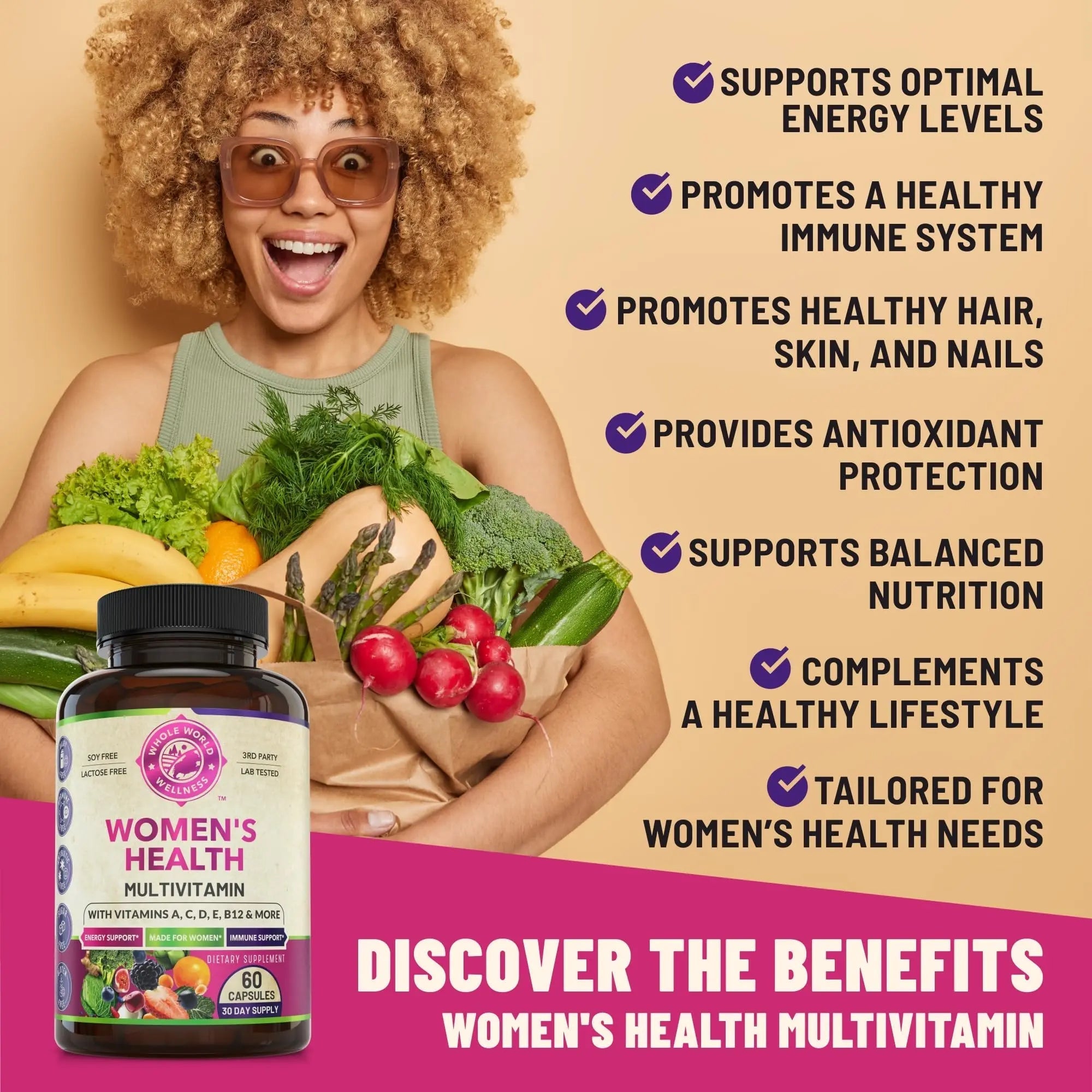 Womens Daily Multivitamins & Mens Daily Multivitamins Bundle (One Bottle Each) - Supports Holistic Wellness, Including Energy & Focus. Multivitamin & Multimineral Blend. Made in The USA. - TrustMedUSA