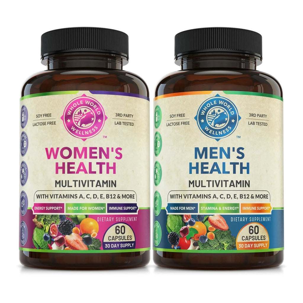 Womens Daily Multivitamins & Mens Daily Multivitamins Bundle (One Bottle Each) - Supports Holistic Wellness, Including Energy & Focus. Multivitamin & Multimineral Blend. Made in The USA. - TrustMedUSA