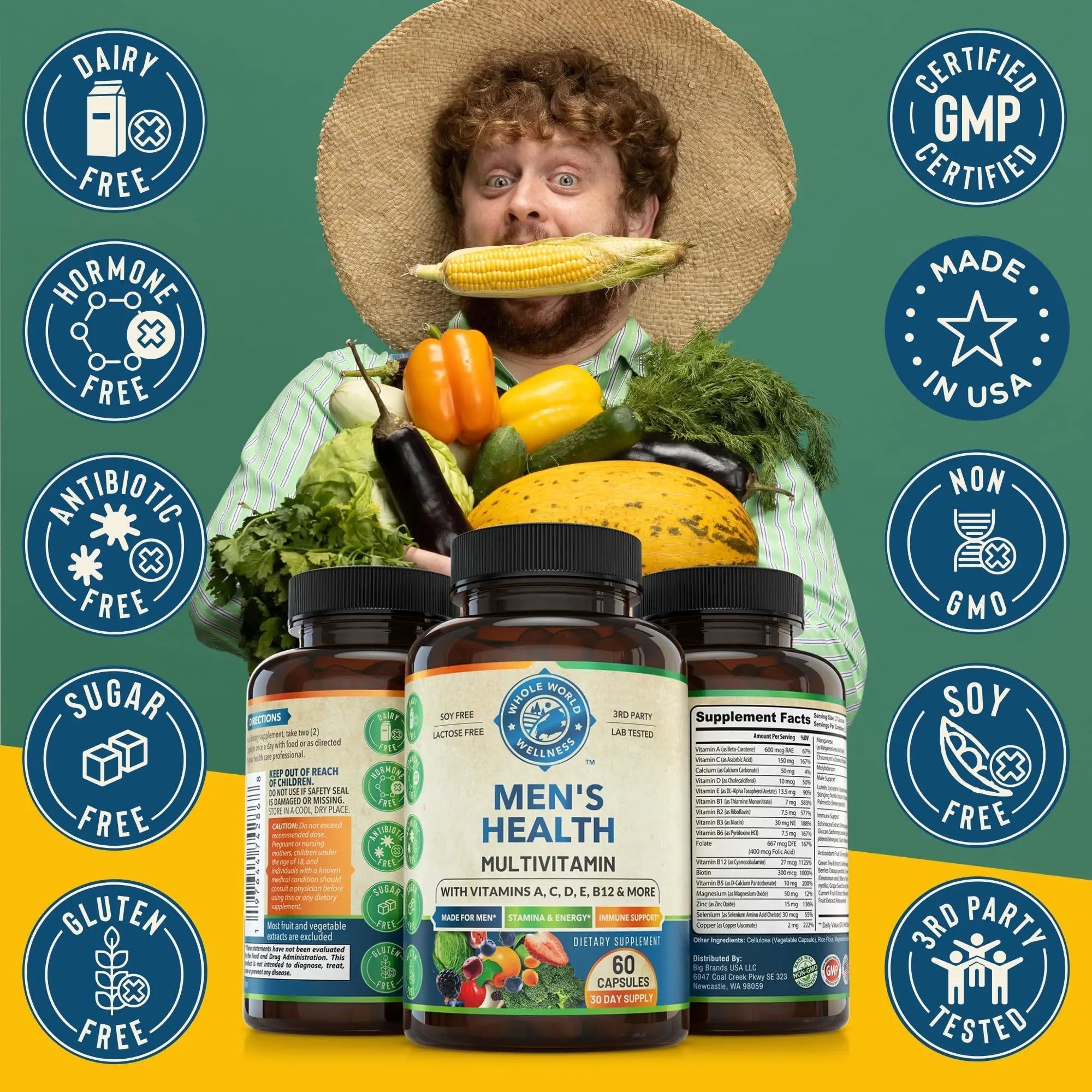 Womens Daily Multivitamins & Mens Daily Multivitamins Bundle (One Bottle Each) - Supports Holistic Wellness, Including Energy & Focus. Multivitamin & Multimineral Blend. Made in The USA. - TrustMedUSA