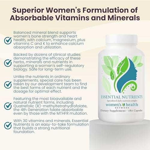 Women's Health Network Essential Nutrients – Daily Multivitamin for Energy, Healthy Aging & Immune Support, Folate as Quatrefolic®, a Patented Natural Form of 5-MTHF - TrustMedUSA