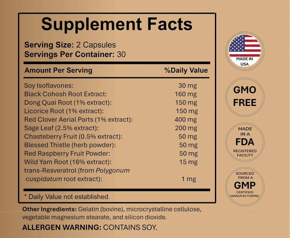 Women’s Hormonal Balance Supplement – Menopause & PMS Support – Mood, Energy & Cycle Regulation – Botanical Formula – 60 Capsules - TrustMedUSA