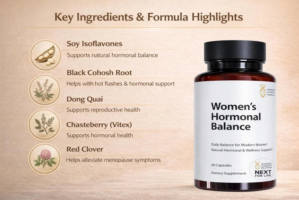 Women’s Hormonal Balance Supplement – Menopause & PMS Support – Mood, Energy & Cycle Regulation – Botanical Formula – 60 Capsules - TrustMedUSA